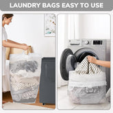 Laundry Basket with Wheels, Laundry Hamper with Removable Wash Bag, Clothes Hamper, Rolling Laundry Basket, Dorm Room Essentials, 75L, Grey