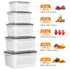 8/10/12 Pcs Large Fruit Containers for Fridge, Stackable Food Storage Containers with Removable Colander, Bpa-Free, Airtight Storage Container to Keep Fruits, Vegetables, Berry, Meat Fresh Longer