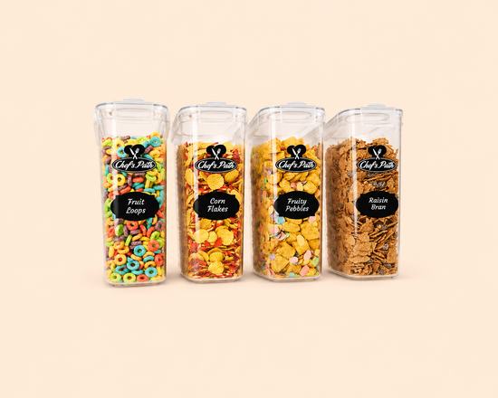 Cereal Containers Storage Set Large (4L,135.2 Oz), Airtight Food Storage Containers for Kitchen & Pantry Organization, Cereal Storage Container Set for Crunchiness, BPA Free Dispenser Keepers (4)