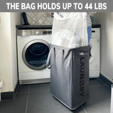 Laundry Basket with Wheels, Laundry Hamper with Removable Wash Bag, Clothes Hamper, Rolling Laundry Basket, Dorm Room Essentials, 75L, Grey